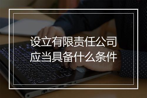 设立有限责任公司应当具备什么条件