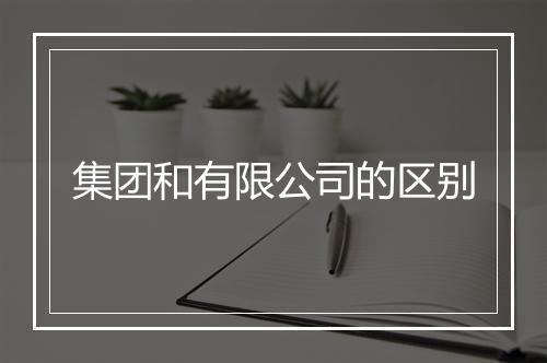 集团和有限公司的区别