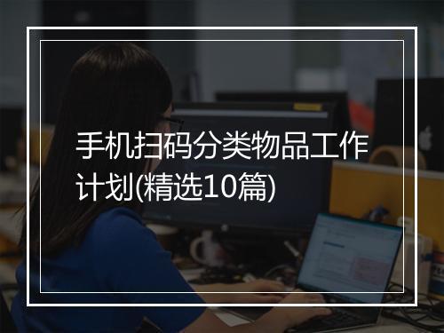 手机扫码分类物品工作计划(精选10篇)