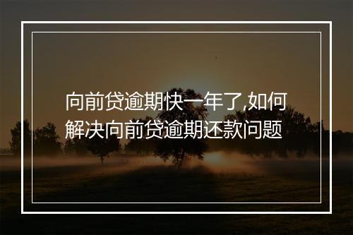 向前贷逾期快一年了,如何解决向前贷逾期还款问题