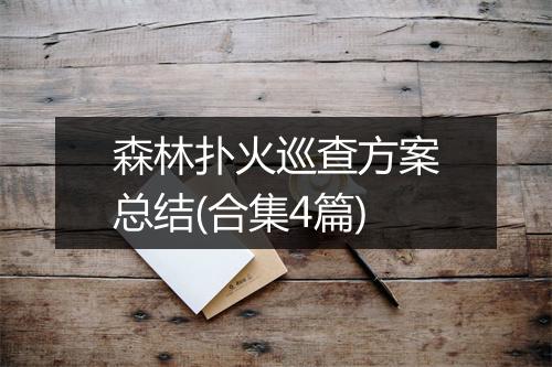 森林扑火巡查方案总结(合集4篇)