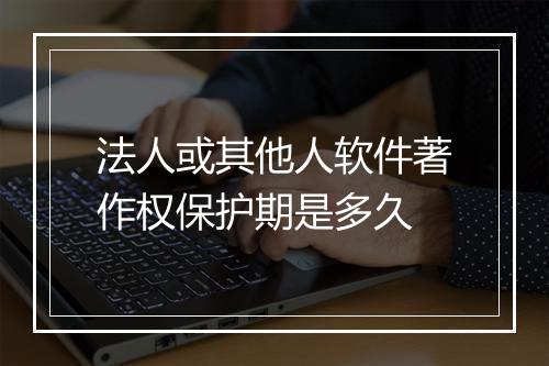 法人或其他人软件著作权保护期是多久