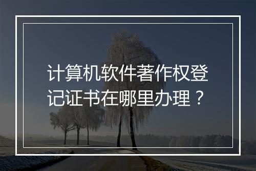 计算机软件著作权登记证书在哪里办理？