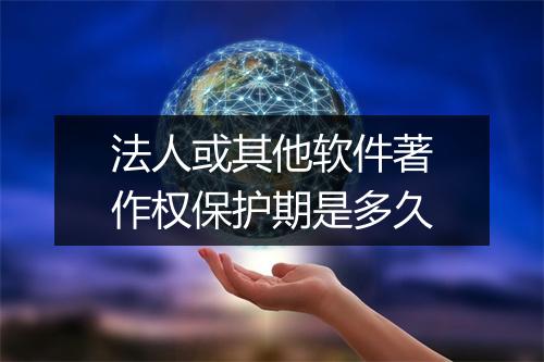 法人或其他软件著作权保护期是多久