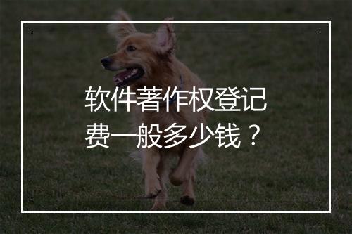 软件著作权登记费一般多少钱？