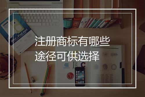 注册商标有哪些途径可供选择