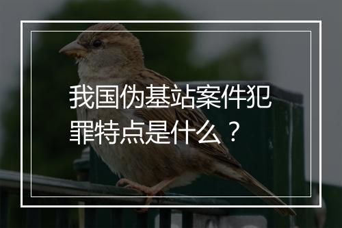 我国伪基站案件犯罪特点是什么？