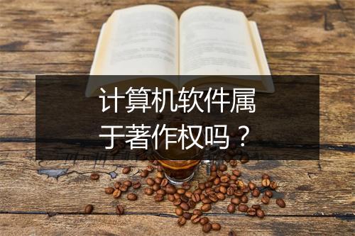 计算机软件属于著作权吗？