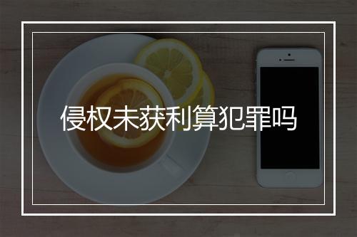 侵权未获利算犯罪吗
