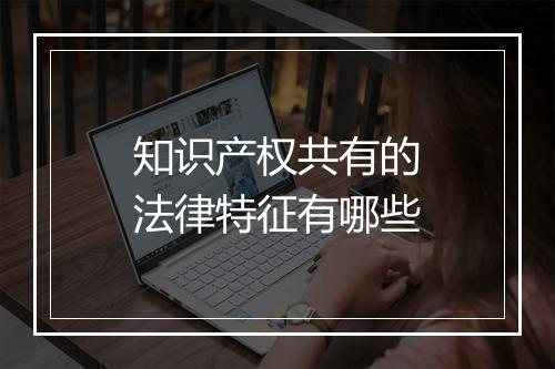 知识产权共有的法律特征有哪些