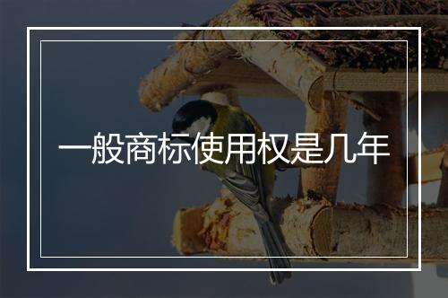 一般商标使用权是几年