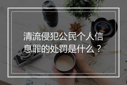 清流侵犯公民个人信息罪的处罚是什么？