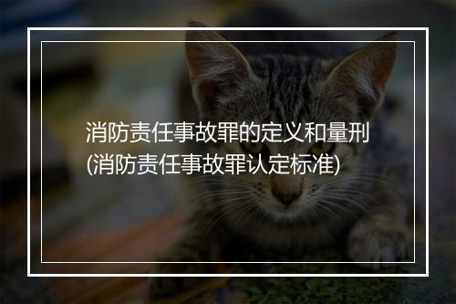 消防责任事故罪的定义和量刑(消防责任事故罪认定标准)