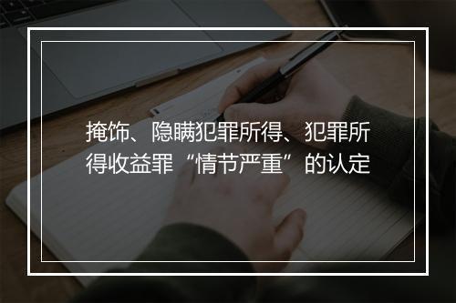 掩饰、隐瞒犯罪所得、犯罪所得收益罪“情节严重”的认定