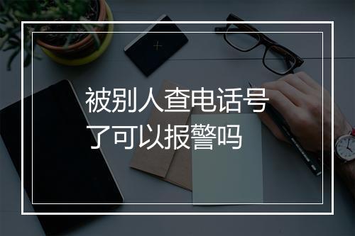 被别人查电话号了可以报警吗