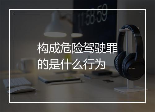 构成危险驾驶罪的是什么行为
