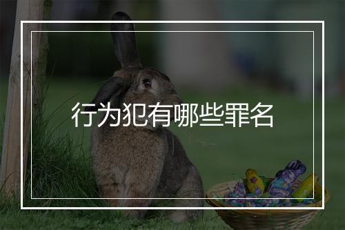 行为犯有哪些罪名