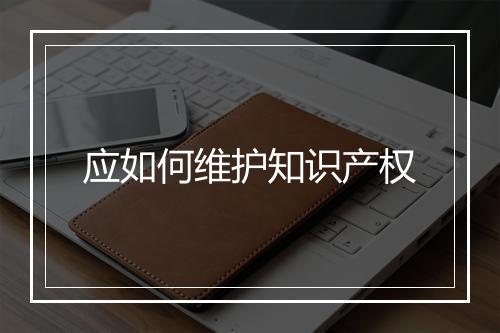 应如何维护知识产权