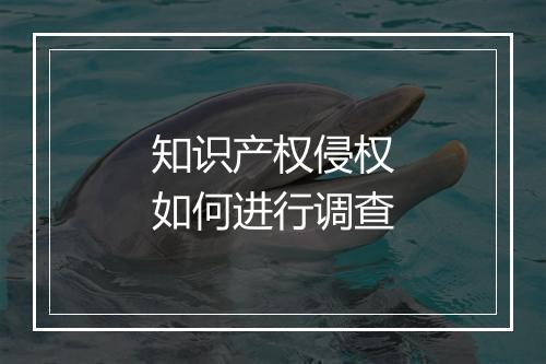 知识产权侵权如何进行调查