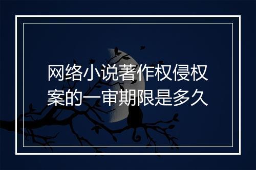 网络小说著作权侵权案的一审期限是多久
