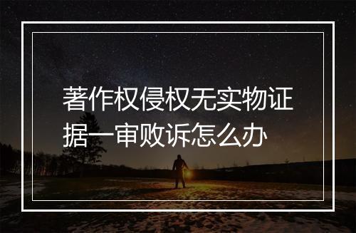 著作权侵权无实物证据一审败诉怎么办