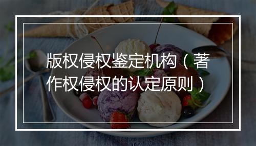 版权侵权鉴定机构（著作权侵权的认定原则）