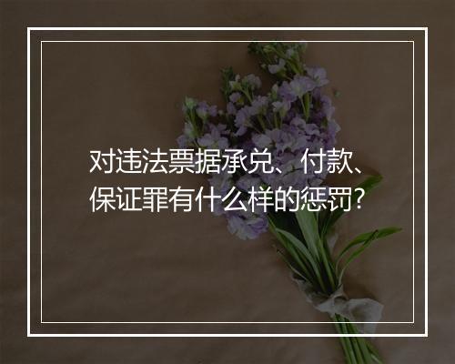 对违法票据承兑、付款、保证罪有什么样的惩罚?