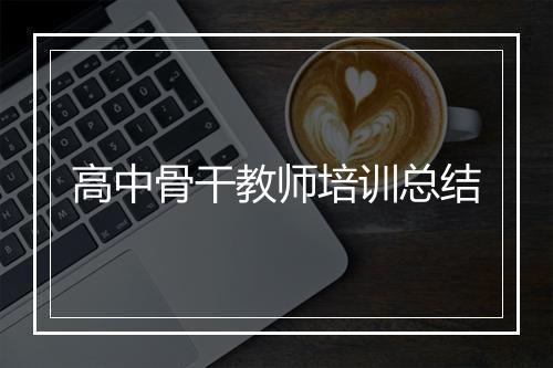 高中骨干教师培训总结