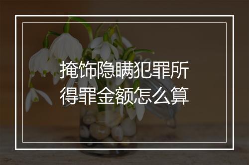 掩饰隐瞒犯罪所得罪金额怎么算
