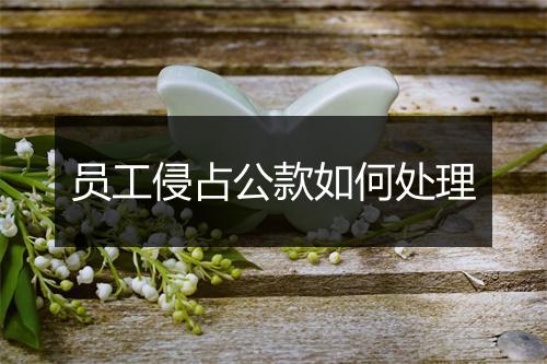 员工侵占公款如何处理