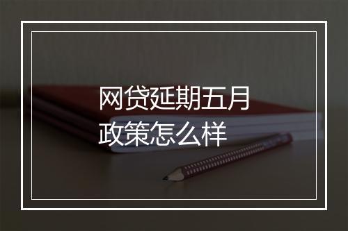 网贷延期五月政策怎么样