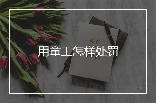 用童工怎样处罚