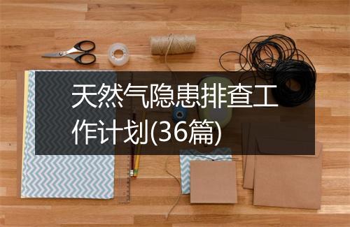 天然气隐患排查工作计划(36篇)