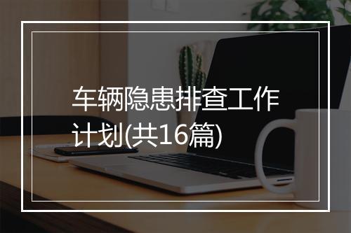 车辆隐患排查工作计划(共16篇)