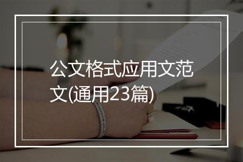 公文格式应用文范文(通用23篇)
