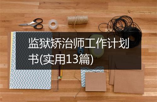 监狱矫治师工作计划书(实用13篇)