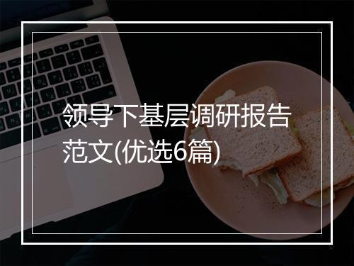 领导下基层调研报告范文(优选6篇)