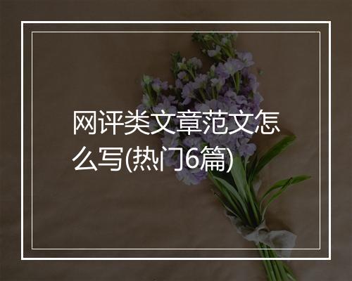 网评类文章范文怎么写(热门6篇)