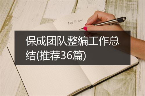 保成团队整编工作总结(推荐36篇)