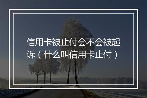 信用卡被止付会不会被起诉（什么叫信用卡止付）