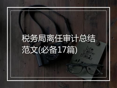 税务局离任审计总结范文(必备17篇)