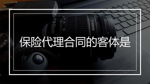 保险代理合同的客体是