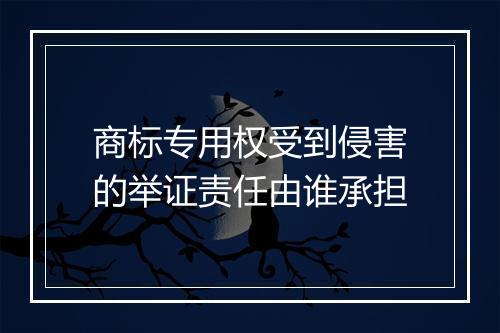 商标专用权受到侵害的举证责任由谁承担