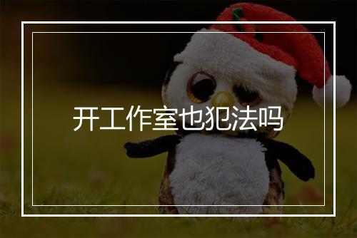 开工作室也犯法吗