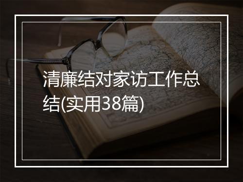 清廉结对家访工作总结(实用38篇)