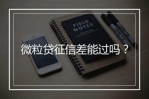微粒贷征信差能过吗？