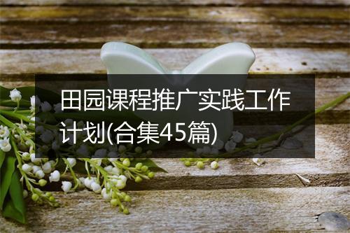 田园课程推广实践工作计划(合集45篇)