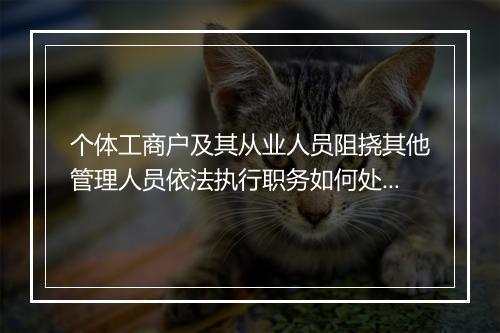 个体工商户及其从业人员阻挠其他管理人员依法执行职务如何处理