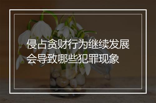 侵占贪财行为继续发展会导致哪些犯罪现象