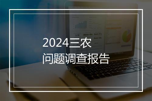 2024三农问题调查报告